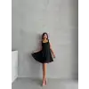 Kadın kare yaka kısa elbise s251188