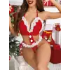 Kadın Kırmızı Yılbaşı Babydoll Sexy Kostüm 2166