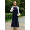 Kadın Lacivert Basic Ayarlanabilir Askılı Jile Elbise