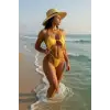 Kadın Sarı Yandan Bağlamalı Tangalı Üçgen Bikini Mayo Takımı – Modern, Konforlu ve Günlük Kombinlere Uygun