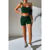 Kadın Yeşil Şortlu Kaşkorse Gecelik Takım – Modern, Konforlu ve Günlük Kombinlere Uygun