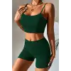 Kadın Yeşil Şortlu Kaşkorse Gecelik Takım – Modern, Konforlu ve Günlük Kombinlere Uygun