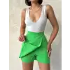 Kapaklı şort etek yeşil s24901