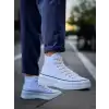 KB-CX-3 Kuback Uzun Beyaz Keten Beyaz Yüksek Taban Spor Ayakkabı