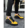 KB-X46 Kuback Siyah Sarı Yüksek Siyah Taban Günlük Spor Ayakkabı