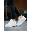 KB-X8 Kuback Beyaz Cilt Beyaz Yüksek Taban Günlük Spor Ayakkabı