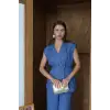 Keten yelek pantolon takım indigo pt