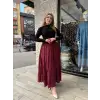 Kraş etek bordo