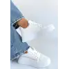 Natte Beyaz Cilt Bağcıklı Spor Ayakkabı
