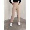 örme krep pantolon çift düğmeli