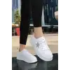 Piata Beyaz Cilt Bağcıklı Spor Ayakkabı