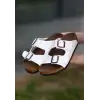 Rıno Beyaz Nubuk Terlik