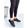 Tawen Siyah Cilt Bej Tabanlı Bağcıklı Spor Ayakkabı