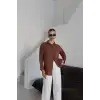Tek cepli müslin gömlek kahve pt
