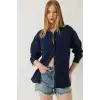 Tek cepli müslin gömlek lacivert pt