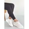 Yejja Beyaz Cilt Bağcıklı Spor Ayakkabı