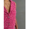 Yelekli şort takım pembe
