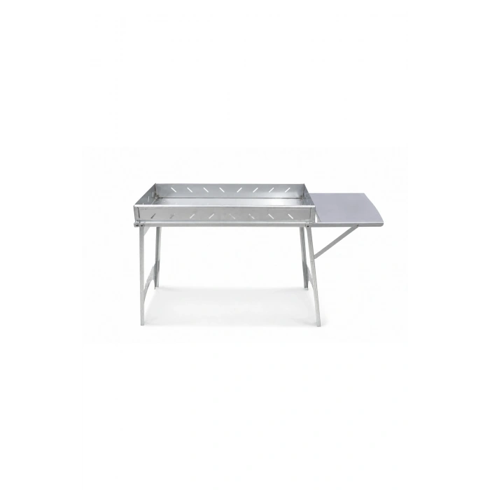 Lazer Metal F3 Katlanır Çelik Mangal – Yan Masalı, Portatif Kamp ve Piknik Mangalı 76*80 cm