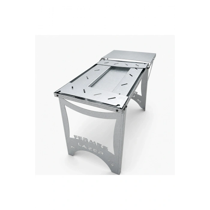 Lazer Metal F2 Katlanır Çelik Mangal – Yan Masalı, Portatif Kamp ve Piknik Mangalı 49*50 cm