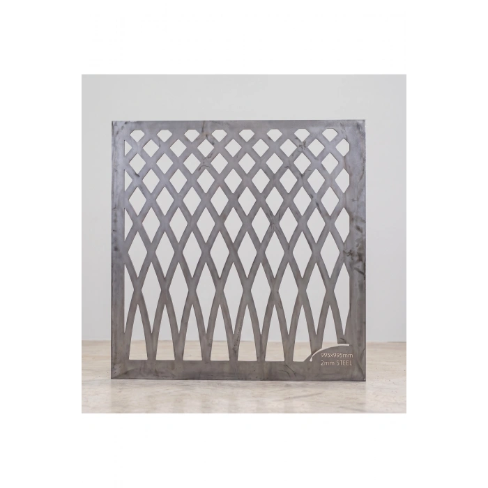 Lazer Metal 995x995 mm 2 mm Kalınlık St37 Kalite Ham Sac Desenli Bahçe Kapısı ÜRÜN BOYASIZDIR!