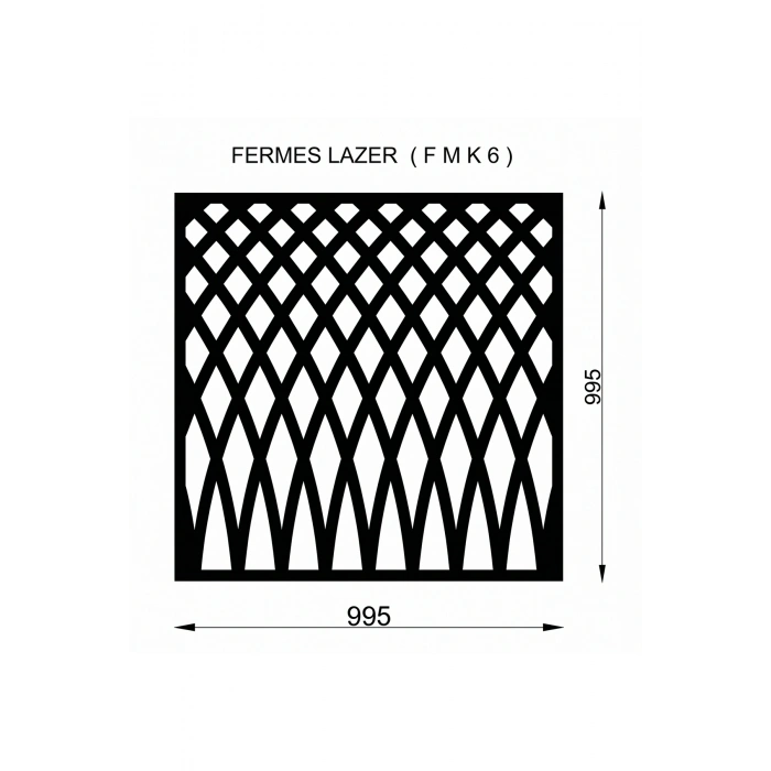 Lazer Metal 995x995 mm 2 mm Kalınlık St37 Kalite Ham Sac Desenli Bahçe Kapısı ÜRÜN BOYASIZDIR!