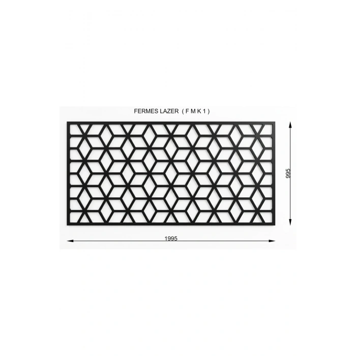 Lazer Dekoratif Lazer Kesim Ham Sac Panel Korkuluk (1995x995 mm - 2mm Boyasız Sac)