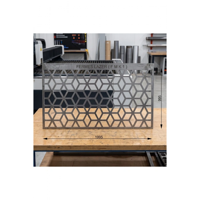 Lazer Dekoratif Lazer Kesim Ham Sac Panel Korkuluk (1995x995 mm - 2mm Boyasız Sac)