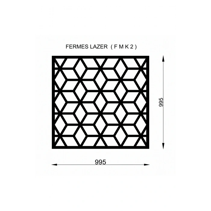 Lazer Metal 995x995 mm 2 mm Kalınlık St37 Kalite Ham Sac Desenli Bahçe Kapısı ÜRÜN BOYASIZDIR!