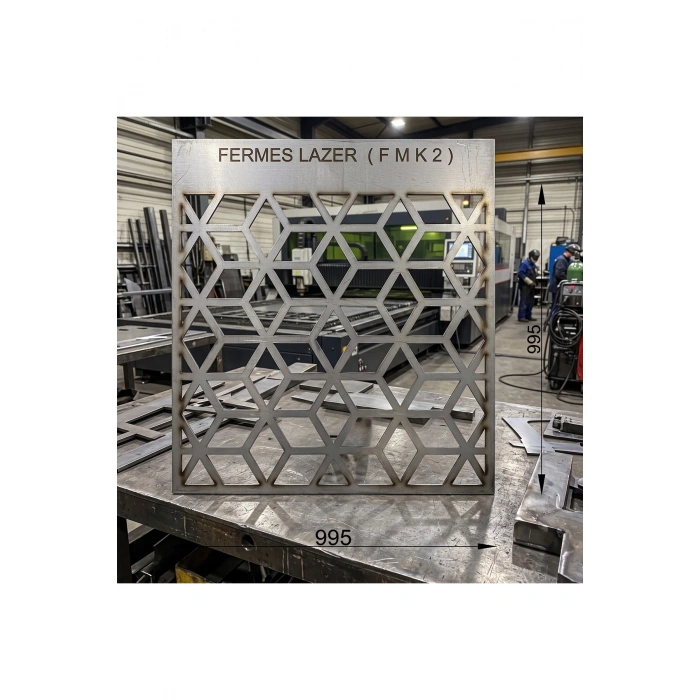 Lazer Metal 995x995 mm 2 mm Kalınlık St37 Kalite Ham Sac Desenli Bahçe Kapısı ÜRÜN BOYASIZDIR!