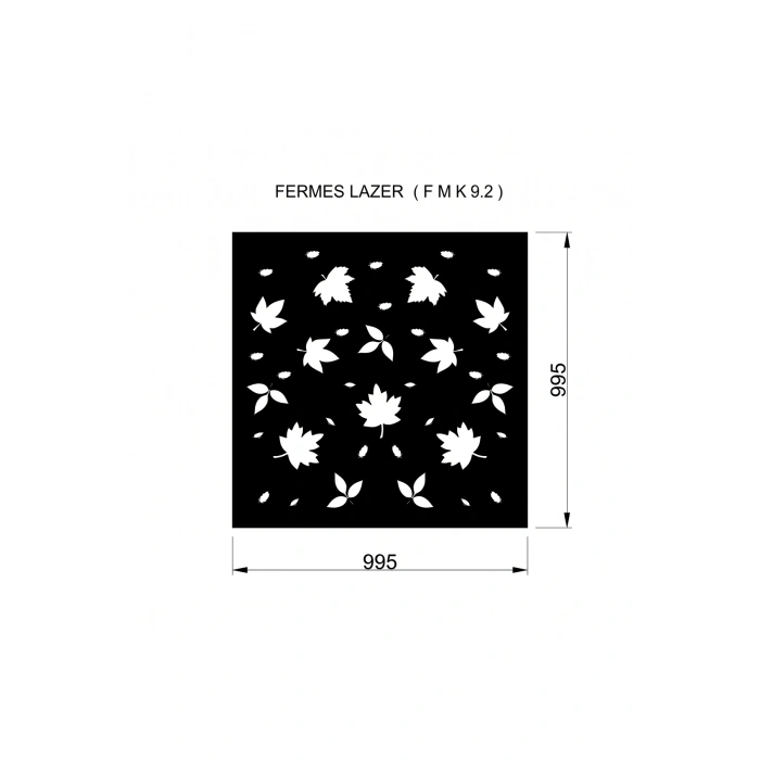 Lazer Metal 995mm * 995mm 2 mm Kalınlık St37 Kalite Ham Sac Desenli Bahçe Kapısı ÜRÜN BOYASIZDIR!
