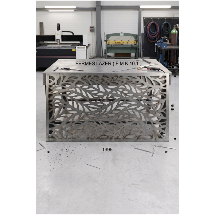 Lazer Dekoratif Lazer Kesim Ham Sac Panel Korkuluk (1995x995 mm - 2mm Boyasız Sac)