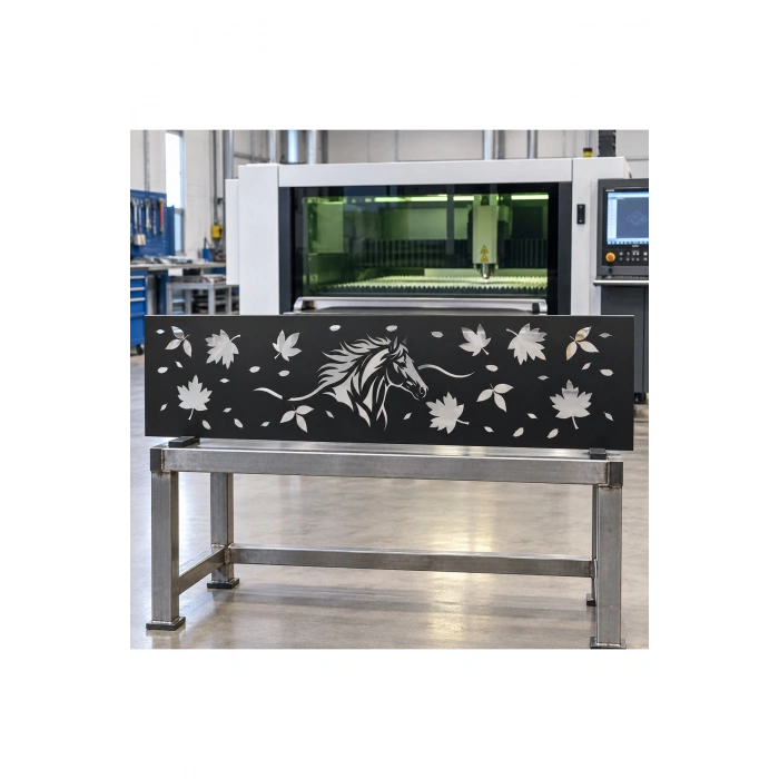 LAZER METAL 2 MM HAM SAC AT YAPRAK DESEN KORKULUK PANELİ 495mm × 1995 mm