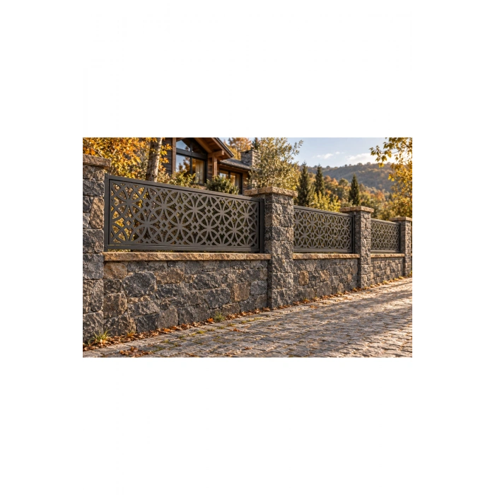 LAZER KESİM DEKORATİF DESENLİ KORKULUK - (1995 mm x 620 mm) - Ham Sac ÜRÜN BOYASIZDIR!