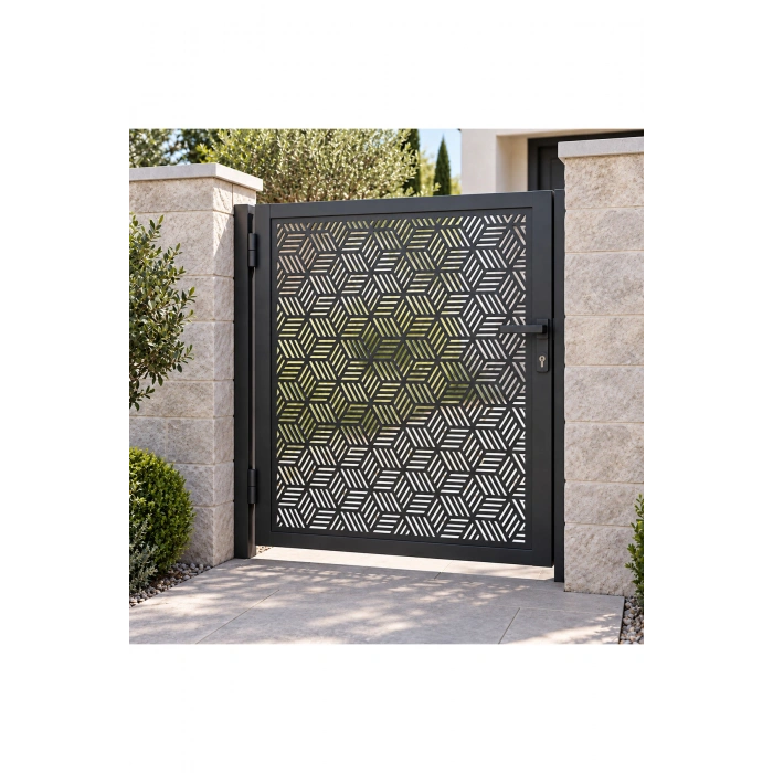 Lazer Metal 995mm x995 mm St37 Kalite 2 mm Dekoratif Ham Sac Bahçe Kapısı ÜRÜN BOYASIZDIR!