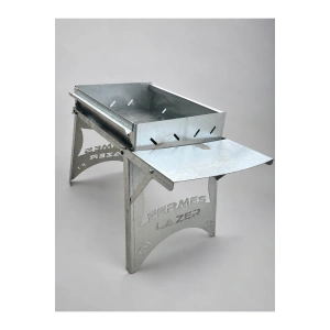 Lazer Metal F1 Katlanır Çelik Mangal – Yan Masalı, Portatif Kamp ve Piknik Mangalı 40×30 cm GALVANİZ