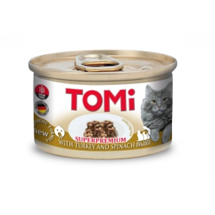 Tomi Hindili ve Ispanaklı Yetişkin Kedi Konservesi 85 Gr