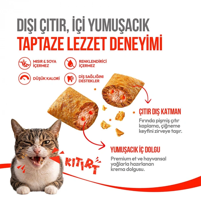 Wanpy Crunchy Pockets Somonlu ve Havyarlı Kedi Ödül Maması 60gr