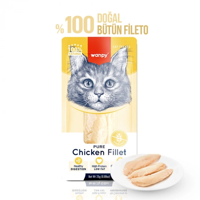 Wanpy Tavuk Fileto Kedi Ödül Maması 25gr