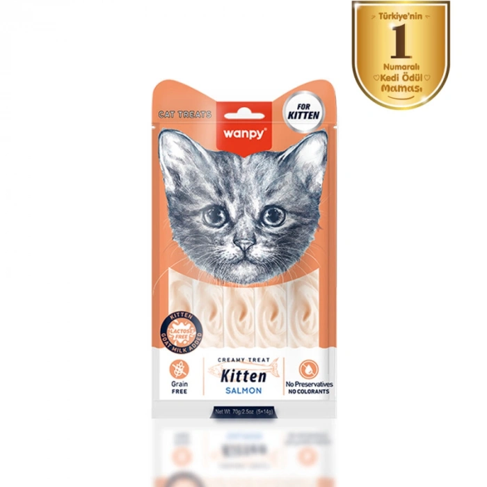 Wanpy Yavru Kedi Ödülü Somonlu 14 Gr X 5 Li