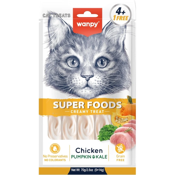 Wanpy Kedi Ödülü Tavuklu Balkabaklı 14 Gr X 5 Li