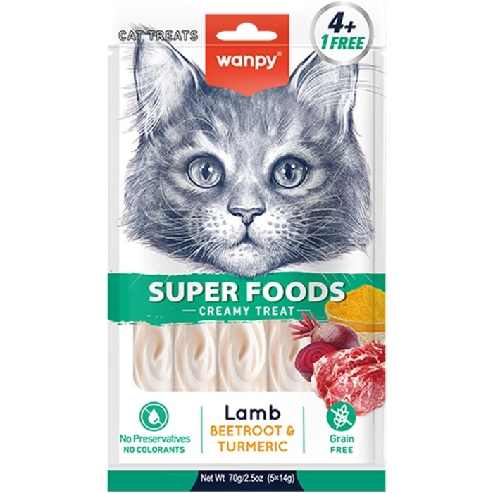 Wanpy Kedi Ödülü Kuzu Etli Pancar & Zerdeçallı 14 Gr X 5 Li