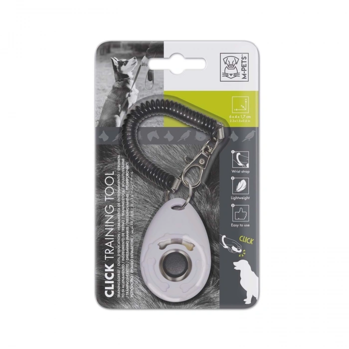 M-Pets Training Köpek Eğitim Clickerı 6x4x1,7cm (Siyah-Beyaz)