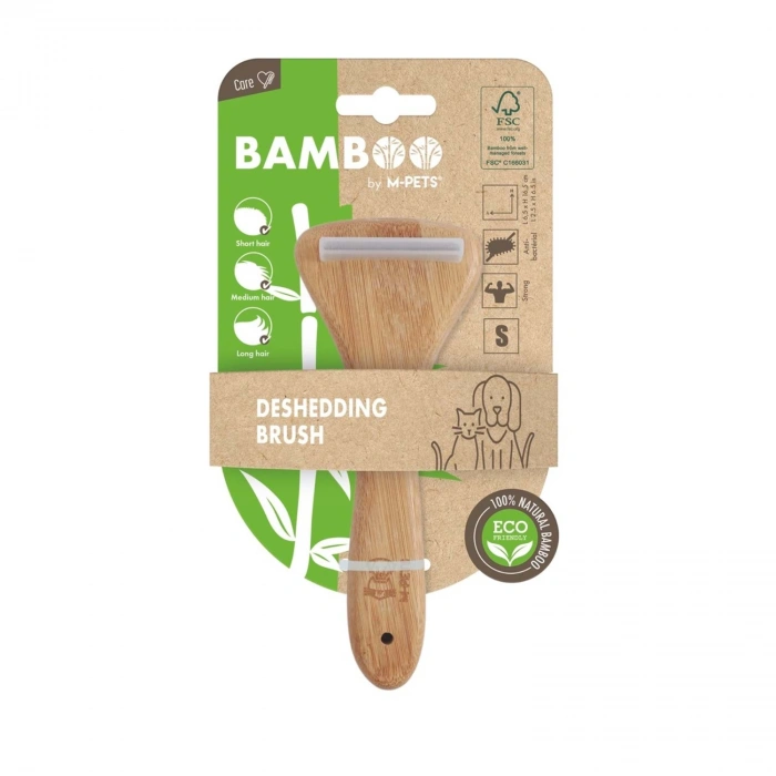 M-Pets Kedi ve Köpekler İçin Tüy Alıcı Bambu Tarak 6,5x16,5cm [S]