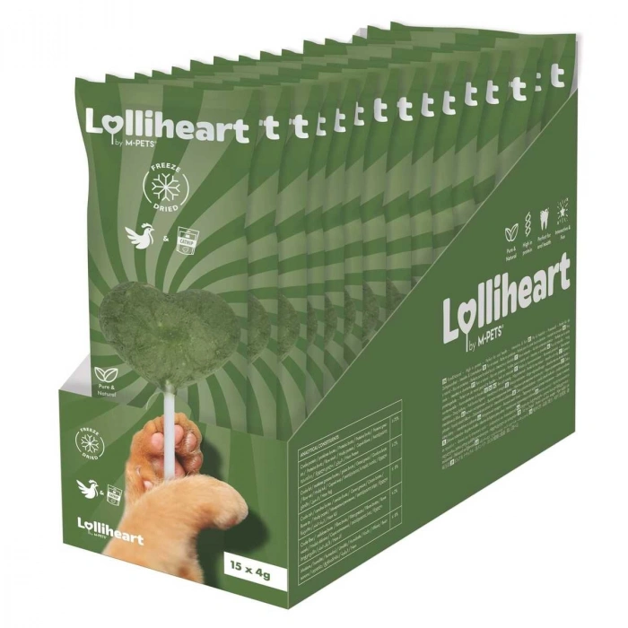 M-Pets Lolliheart Tavuklu ve Catnipli Lolipop Kedi Ödül Maması 4gr (15li)