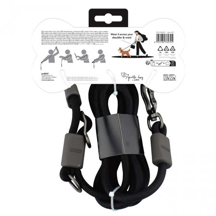 M-PETS GENTLE DOG FONKSİYONEL GEZDİRME TASMA BLACK