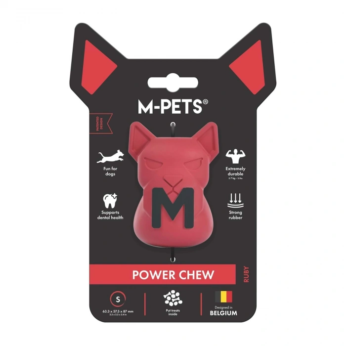 M-Pets Power Chew Kauçuk Köpek Ödül Oyuncağı 6,3x5,8x8,7cm (Kırmızı) [S]