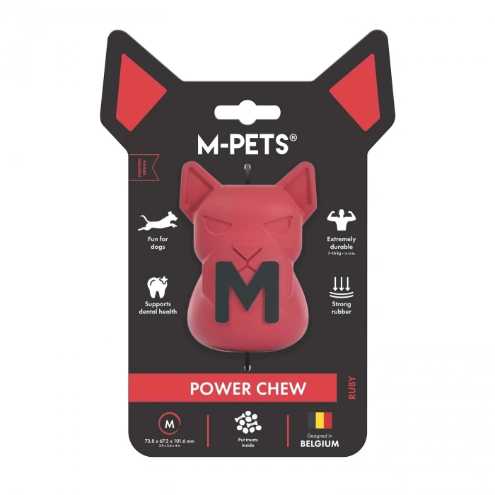 M-Pets Power Chew Kauçuk Köpek Ödül Oyuncağı 7,4x6,7x10,2cm (Kırmızı) [M]