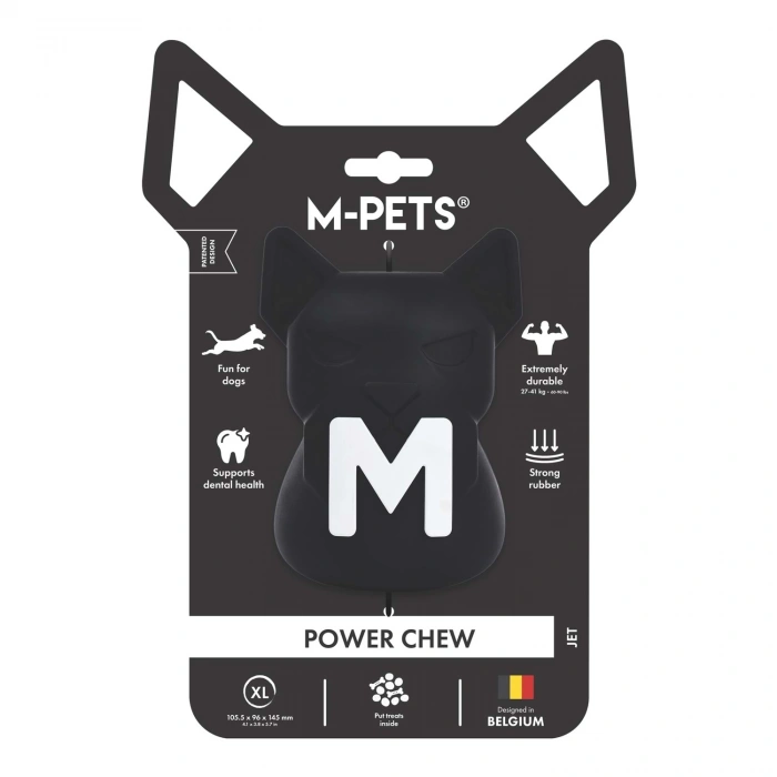 M-Pets Power Chew Kauçuk Köpek Ödül Oyuncağı 10,6x9,6x14,5cm (Siyah)