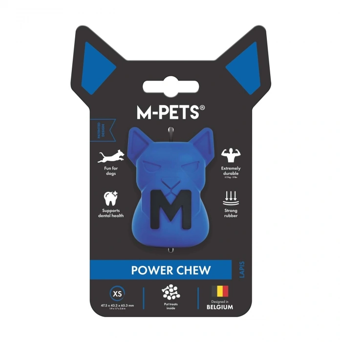 M-Pets Power Chew Kauçuk Köpek Ödül Oyuncağı 4,8x4,3x6,5cm (Mavi) [XS]