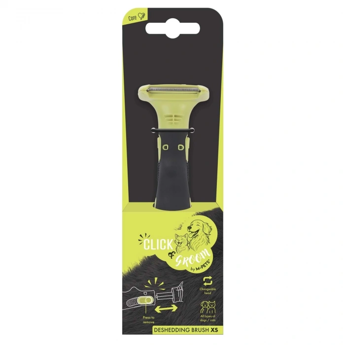 M-Pets Click and Groom Kedi ve Köpekler İçin Furminatör Basmalı Tarak 6,7x6,1x5cm